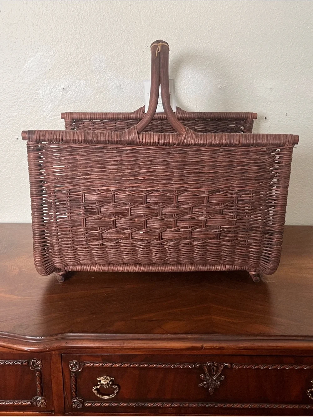 Threshold Studio McGee Woven Rattan Handled Log Holder